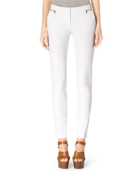 michael kors white cotton petite pants|Michael Kors women's pants suit.